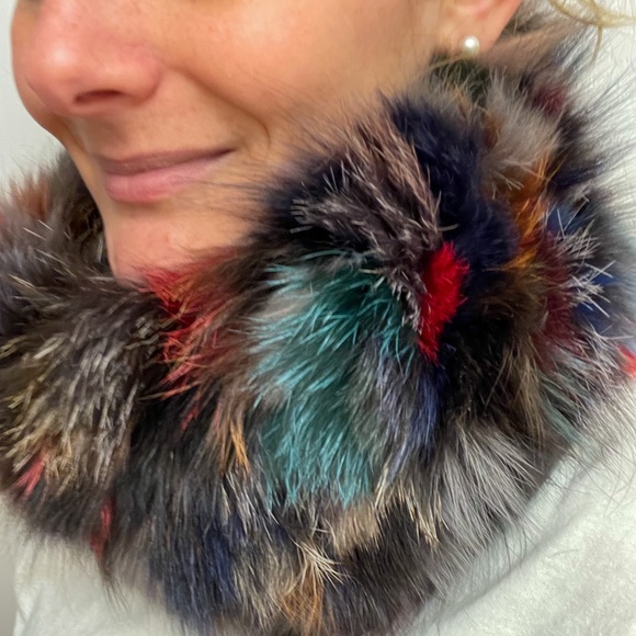 jocelyn Accessories - Faux Fur Colourful Scarf